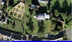 Arial view of churchyard